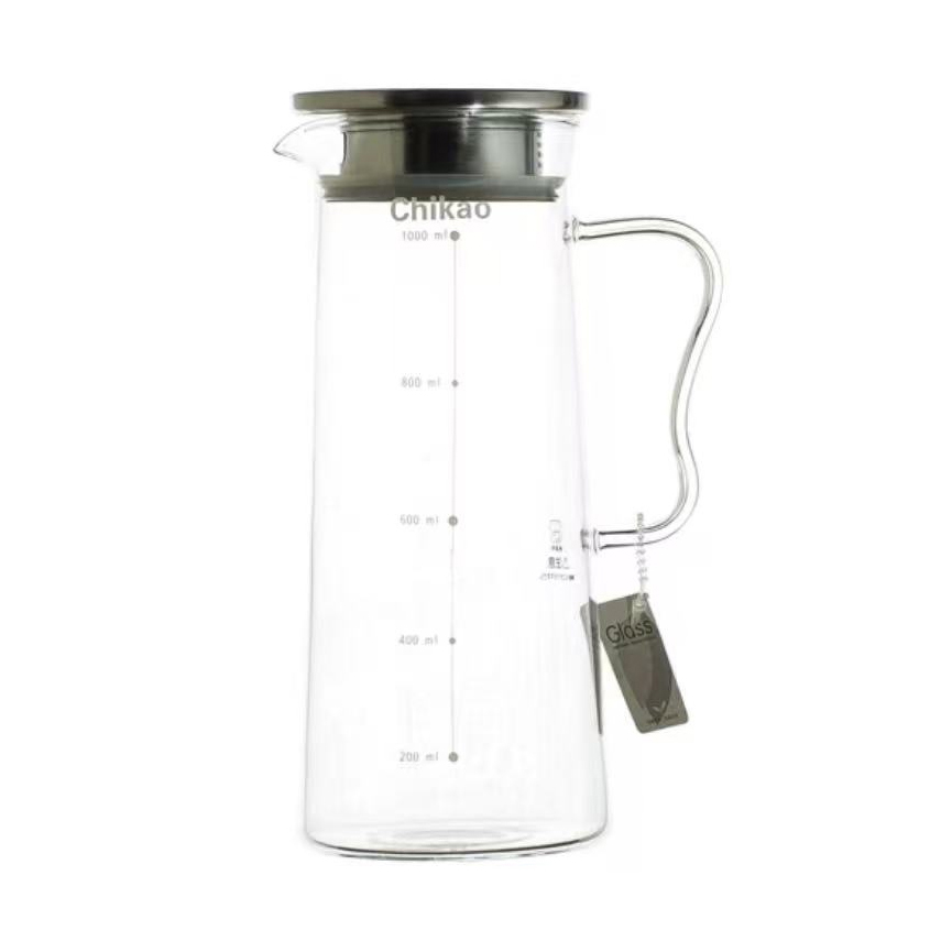 Heat-resistant glass cold water bottle household 304 stainless steel lid cold water bottle CK-224L