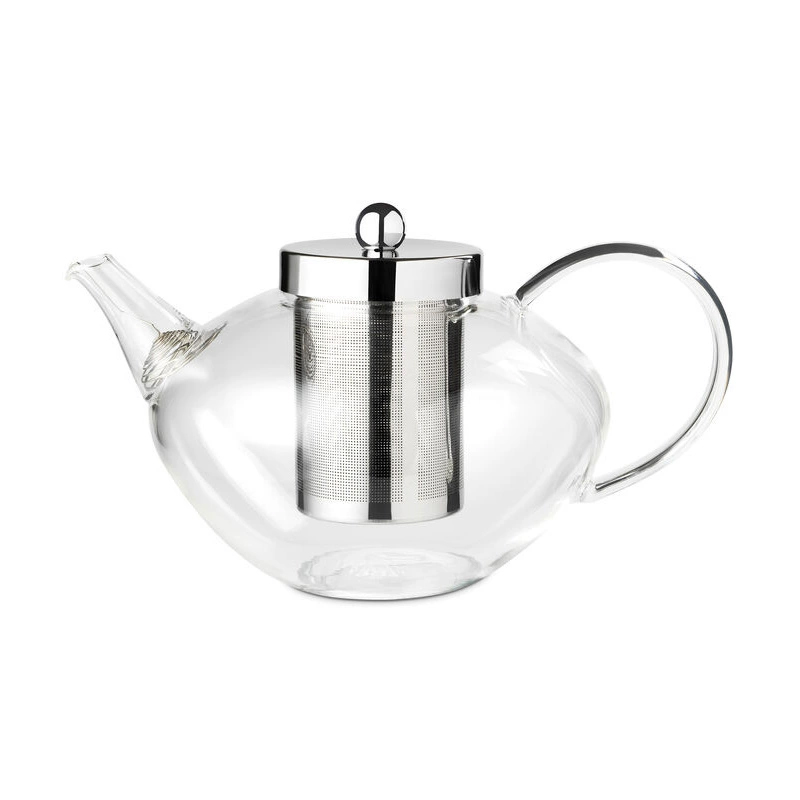 Chikao Glass Teapot, European Style, Large Capacity, Stainless Steel Filter, Heat-Resistant Glass, F